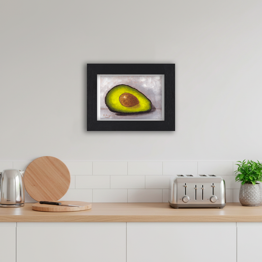 Black Framed Avocado Giclee Art Print in Kitchen