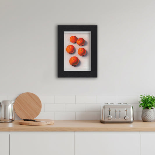 Black Framed Clementines Giclee Art Print in Kitchen
