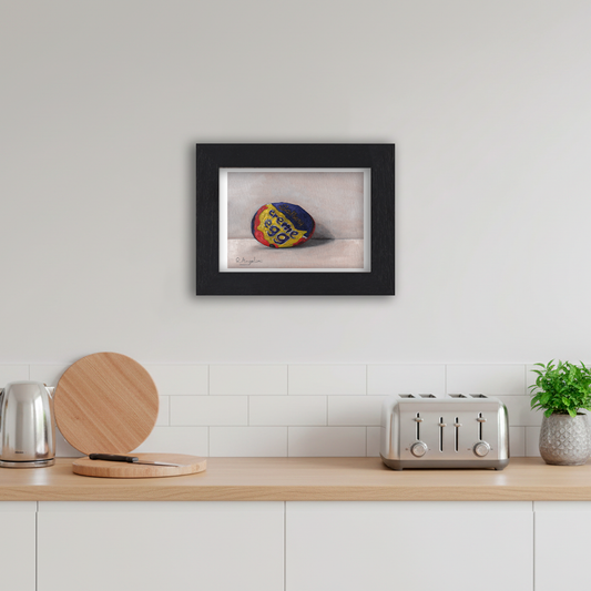 Black Framed Crème Egg Giclee Art Print in Kitchen