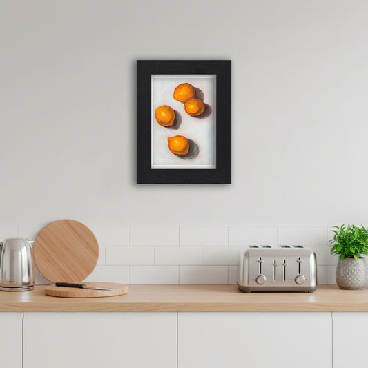 Black Framed Lemons Giclee Art Print in Kitchen