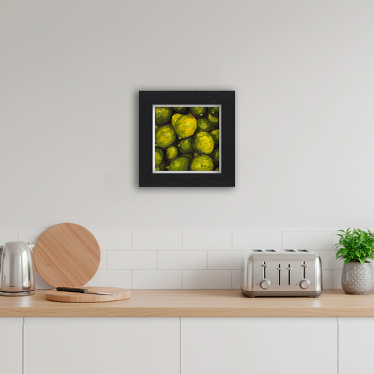 Black Framed Limes Square Giclee Art Print in Kitchen