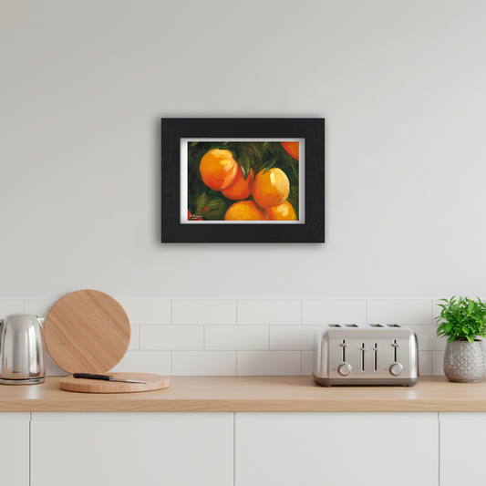 Black Framed Orange Tree 2 Giclee Art Print in Kitchen