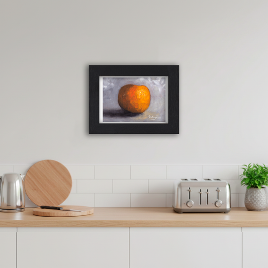 Black Framed Tangerine 2 Giclee Art Print in Kitchen