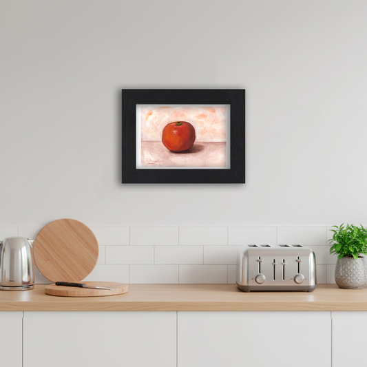 Black Framed Tangerine Giclee Art Print in Kitchen