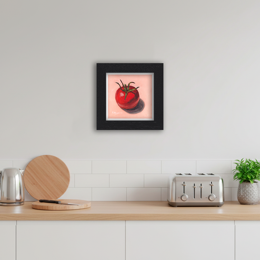 Black Framed Tomato Square Giclee Art Print in Kitchen