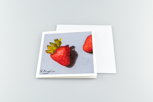 Strawberries 1 of 3 - Square Greetings Cards