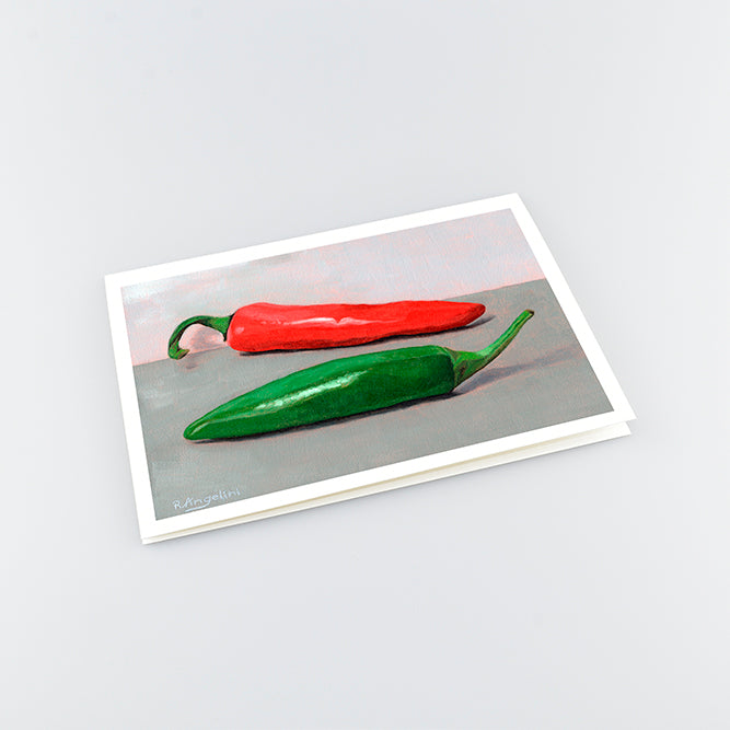 Red and Green Chillies | A5 Greetings Cards