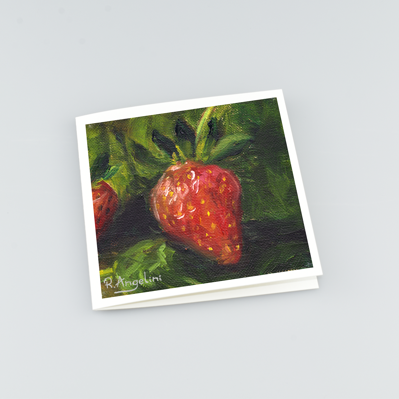 Strawberry - Square Greetings Cards Top Down