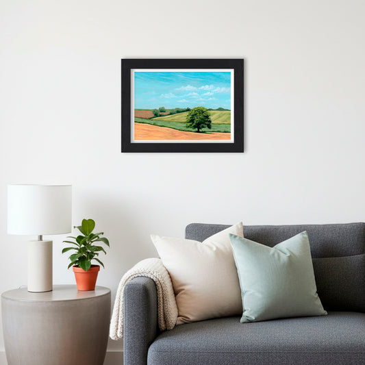 Tree in Rolling Fields - Giclée Art Print