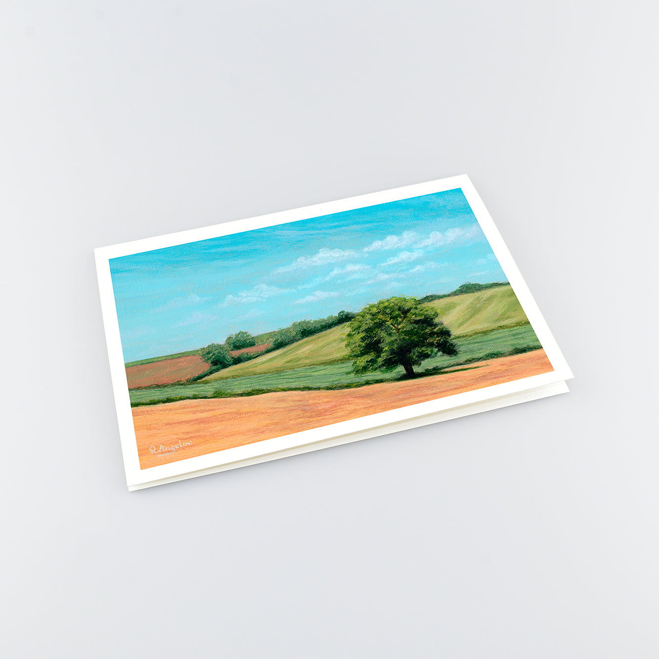Tree in Rolling Fields - A5 Greetings Cards