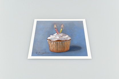 Birthday Cupcake Square Giclee Art Print