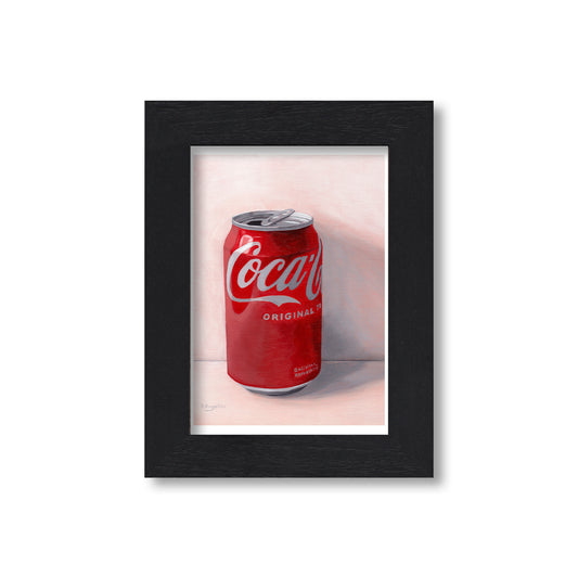 Black Framed Can of Coca Cola Giclee Art Print