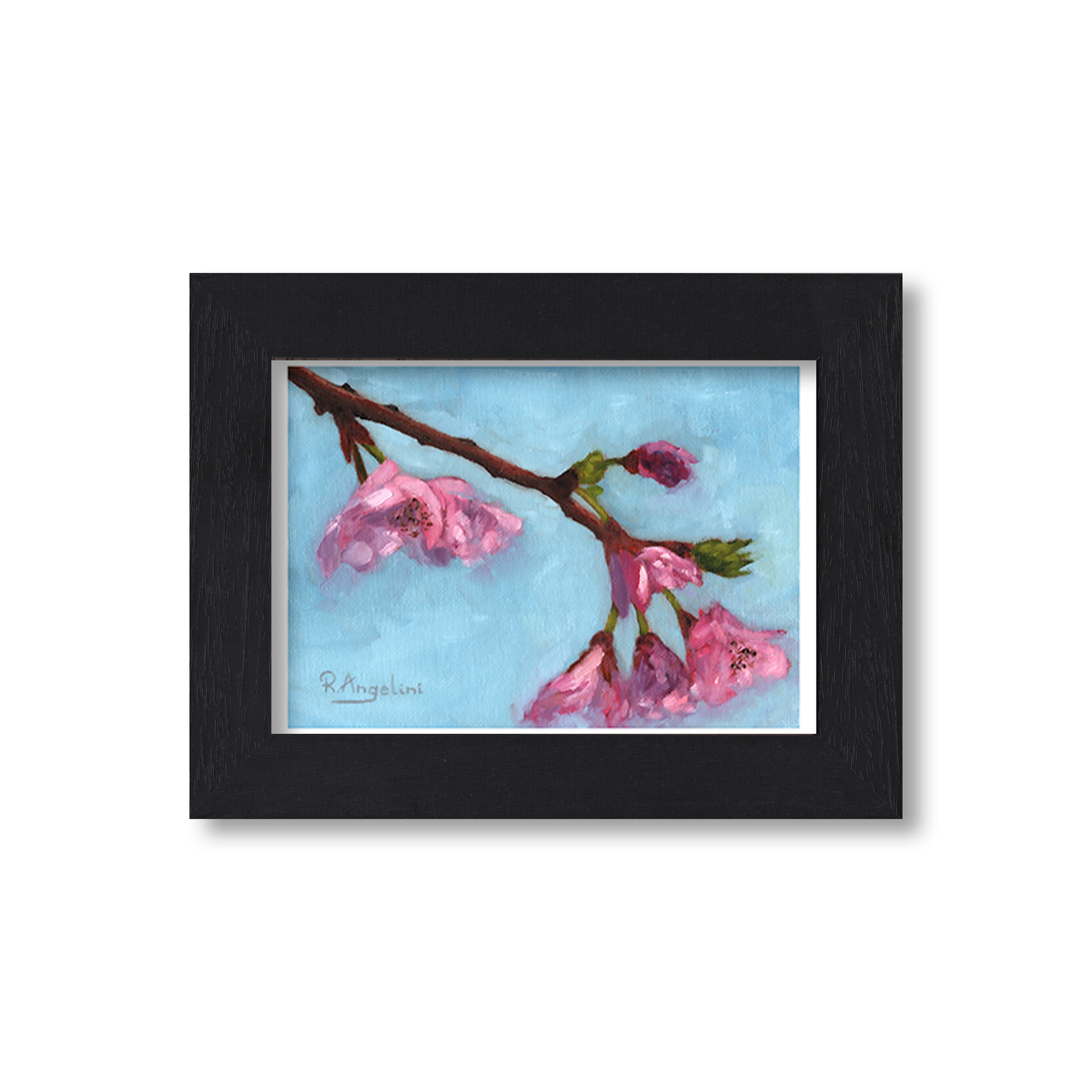 Black Framed Cherry Blossom Giclee Art Print