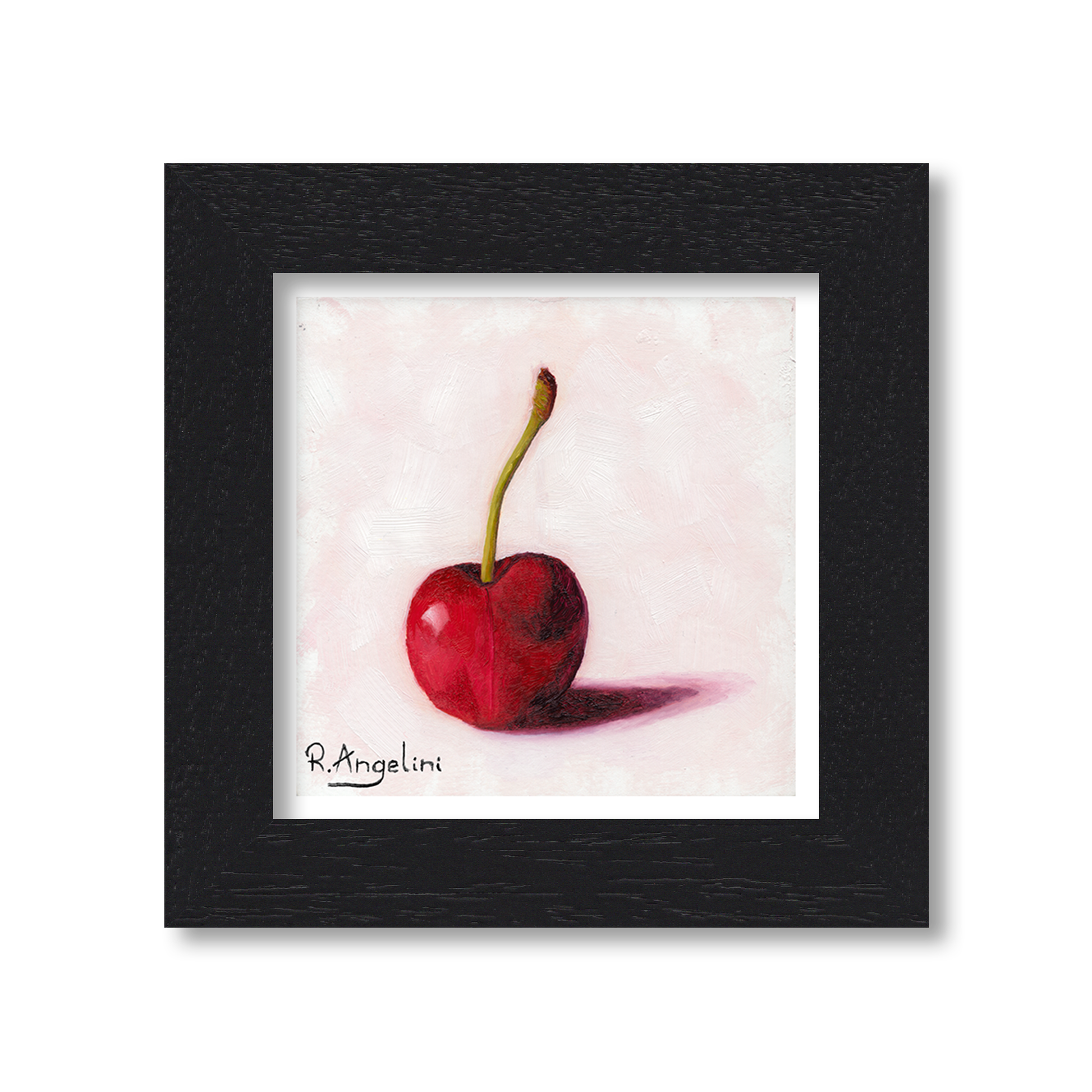 Black Framed Cherry Square Giclee Art Print