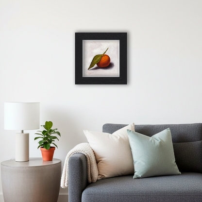 Black Framed Clementine Square Giclee Art Print in Living Room