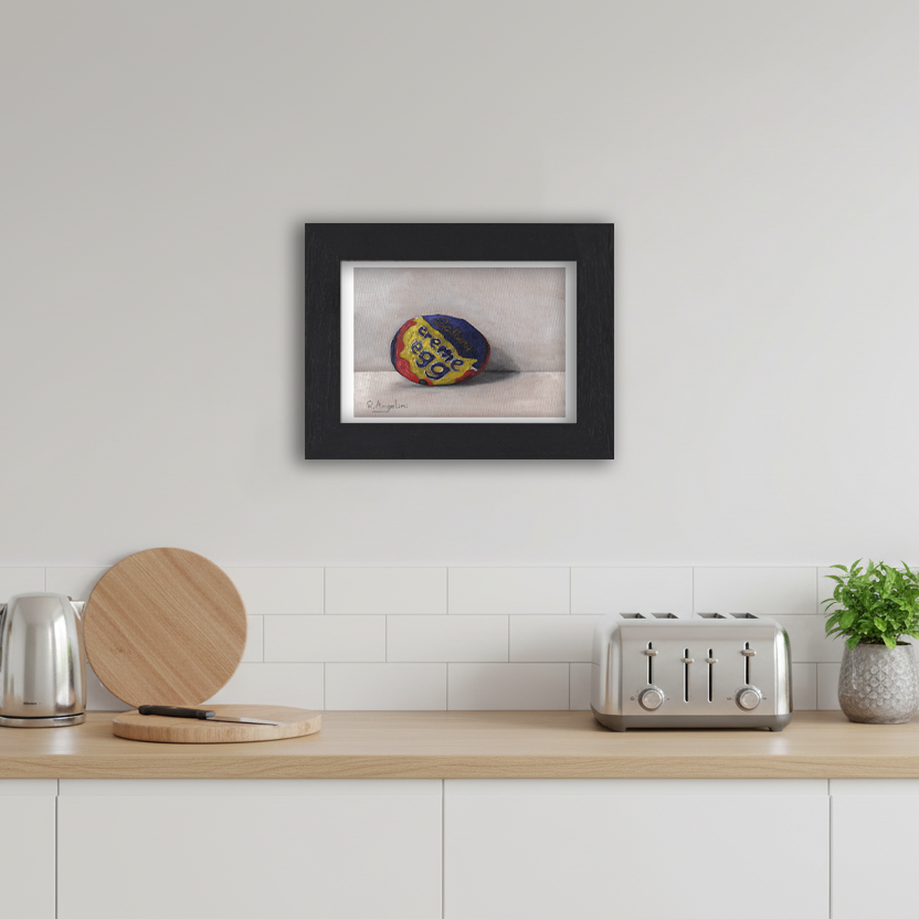 Black Framed Crème Egg Giclee Art Print in Kitchen
