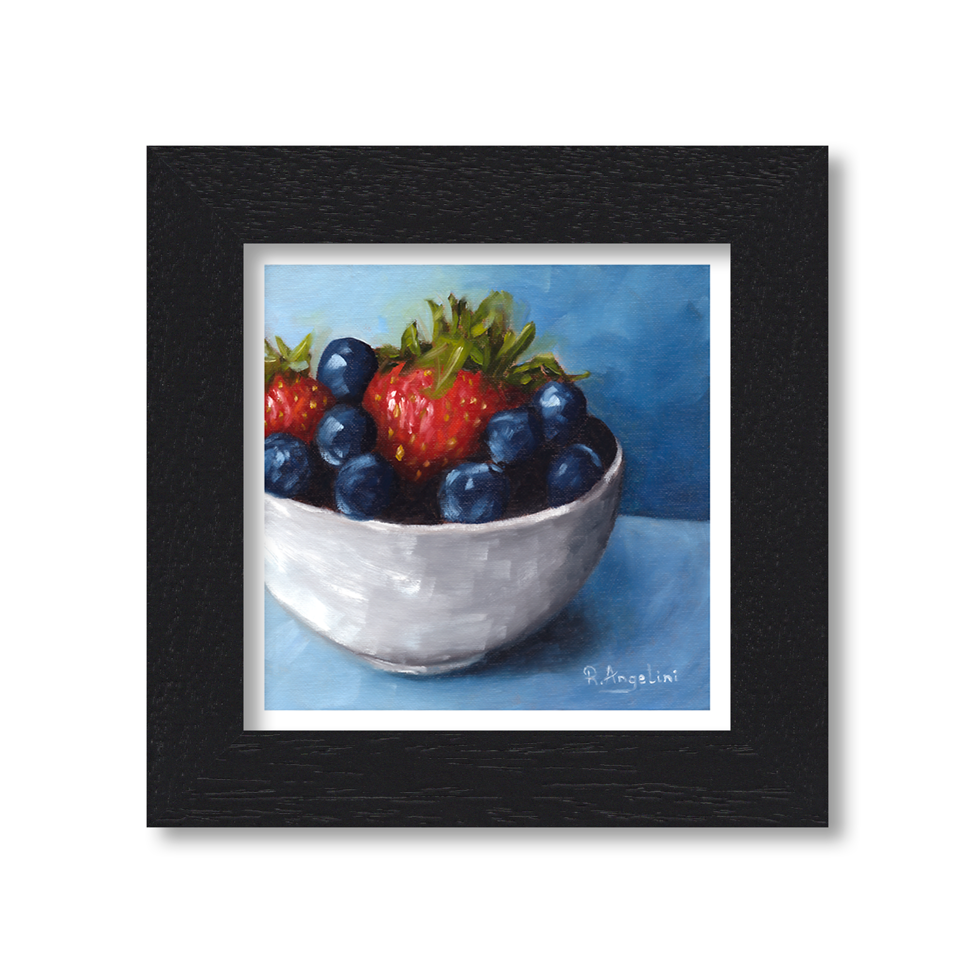 Black Framed Fruit Bowl Square Giclee Art Print