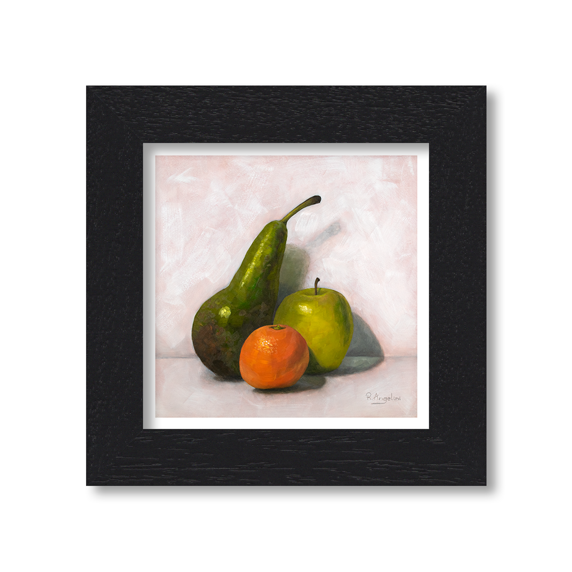 Black Framed Fruit Still Life Square Giclee Art Print