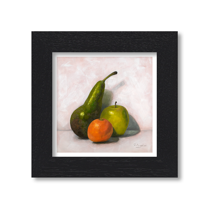 Black Framed Fruit Still Life Square Giclee Art Print