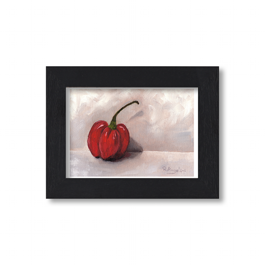 Black Framed Ghost Chilli Giclee Art Print