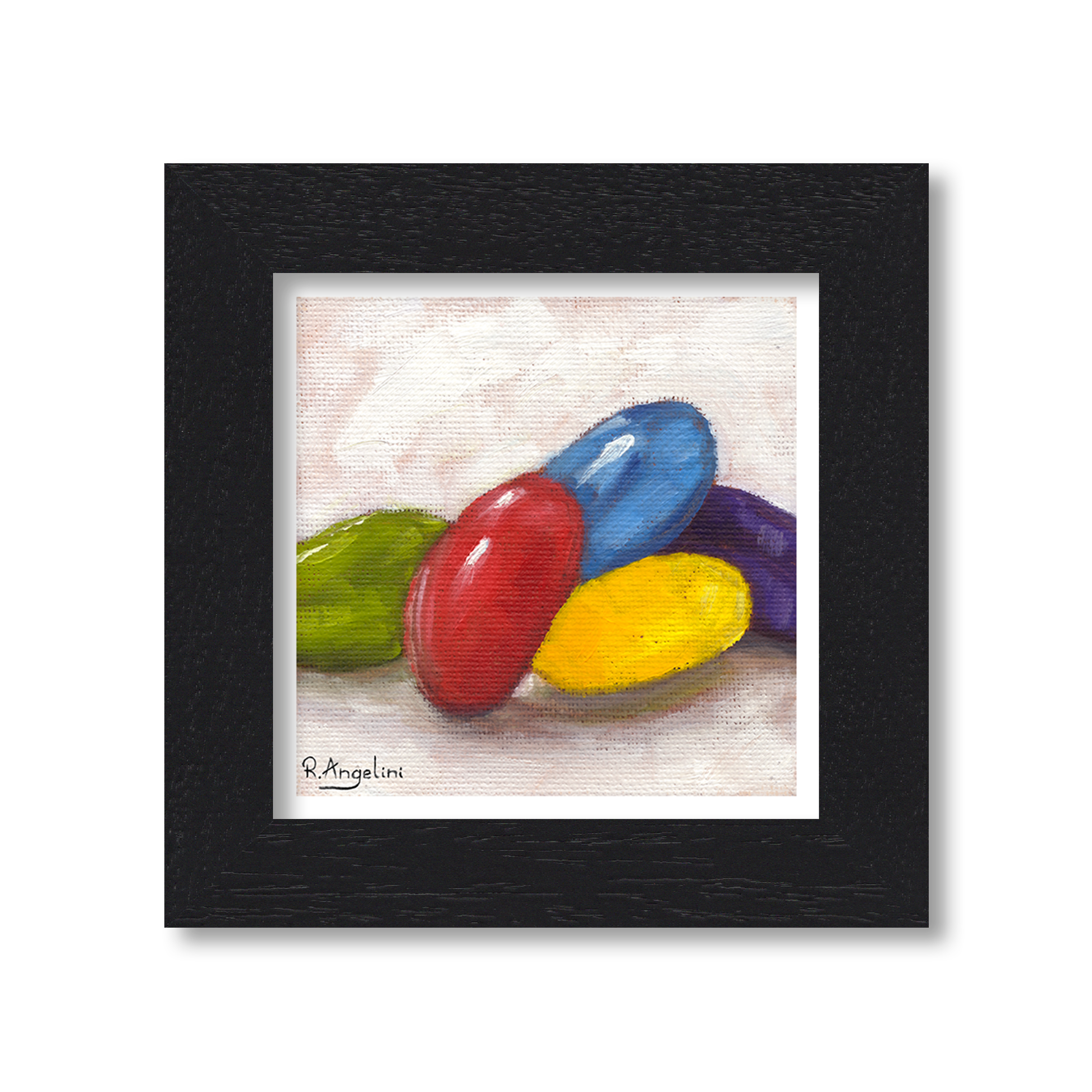 Black Framed Jelly Beans Square Giclee Art Print