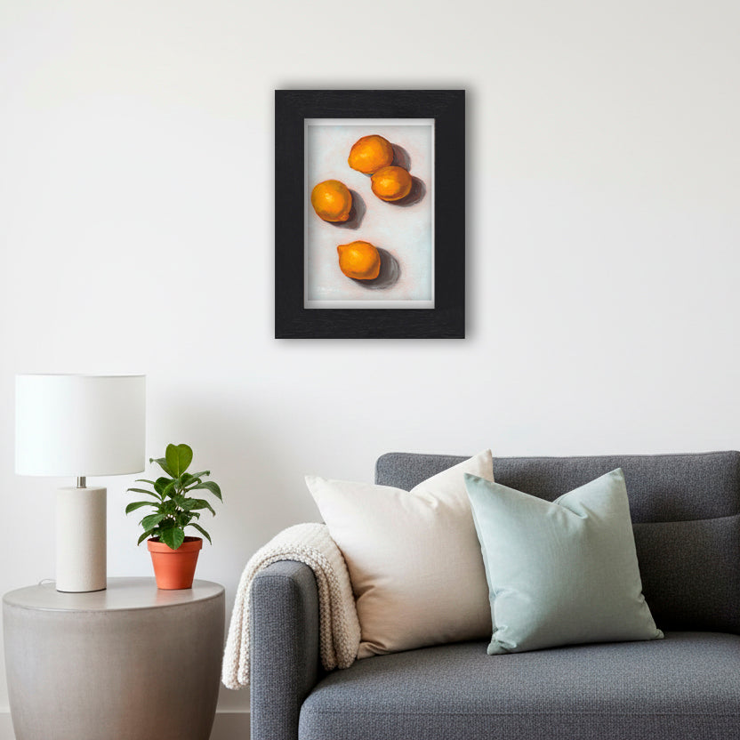 Black Framed Lemons Giclee Art Print in Living Room