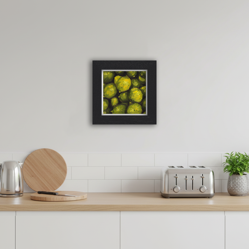 Black Framed Limes Square Giclee Art Print in Kitchen