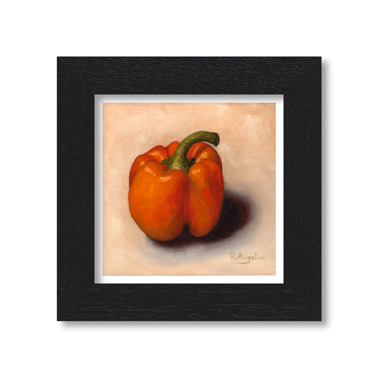 Black Framed Orange Pepper Square Giclee Art Print