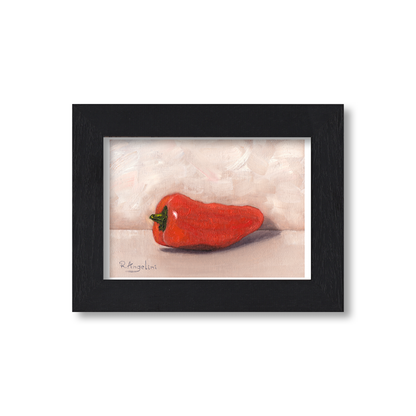 Black Framed Orange Sweet Pepper Giclee Art Print