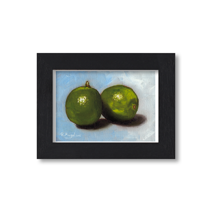 Black Framed Pair of Limes Giclee Art Print