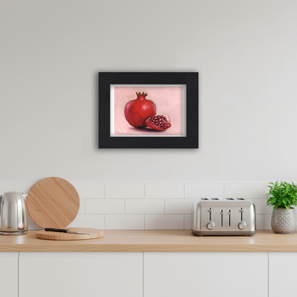 Black Framed Pomegranate Giclee Art Print in Kitchen