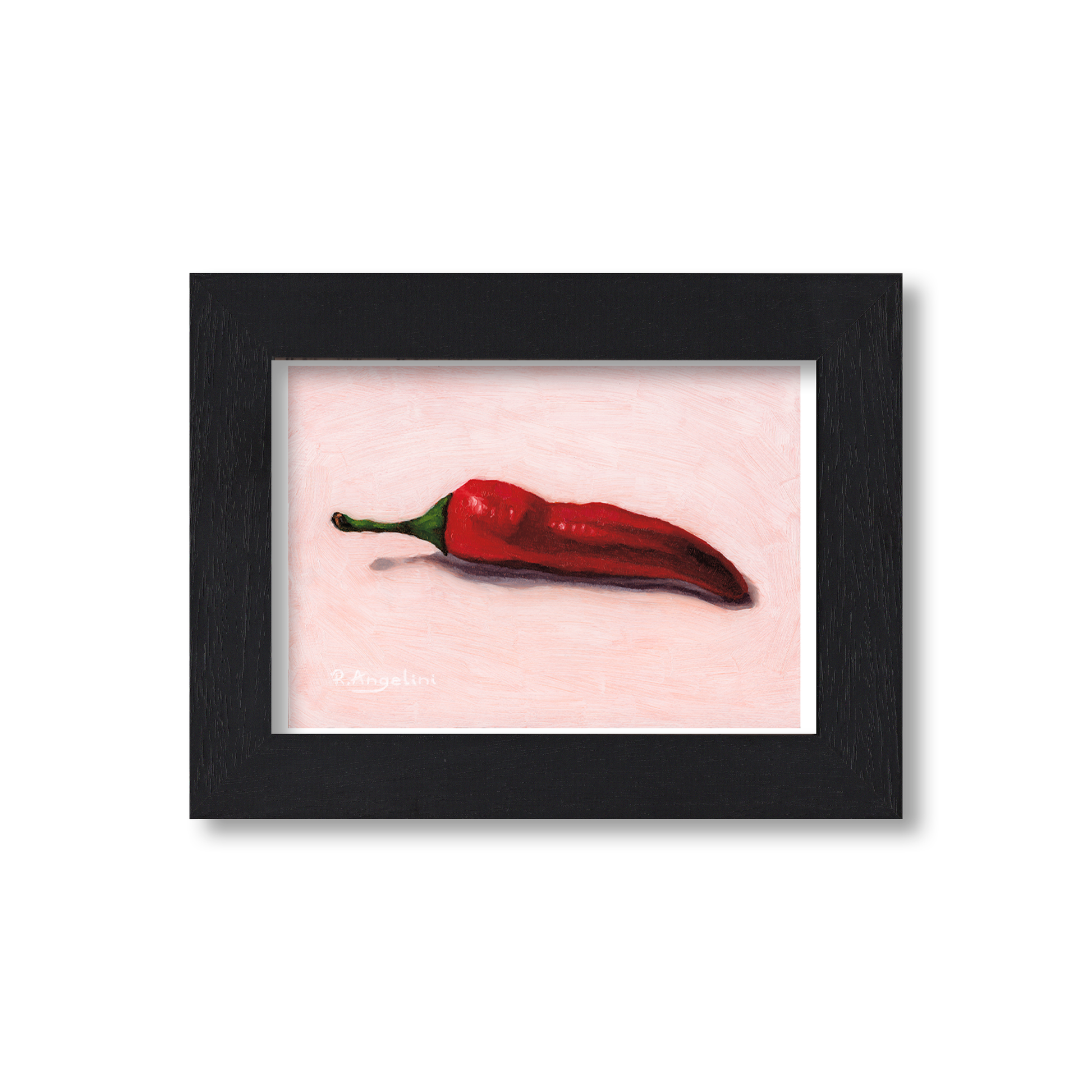 Black Framed Red Chilli Giclee Art Print