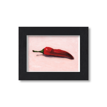 Black Framed Red Chilli Giclee Art Print