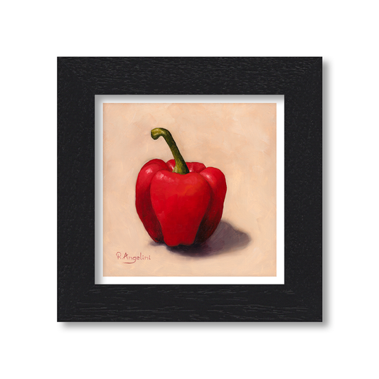 Black Framed Red Pepper Square Giclee Art Print