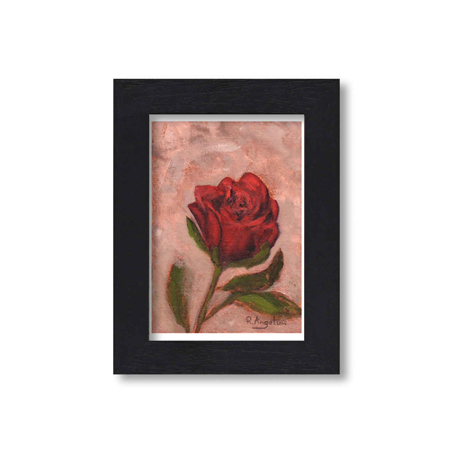 Black Framed Red Rose Giclee Art Print
