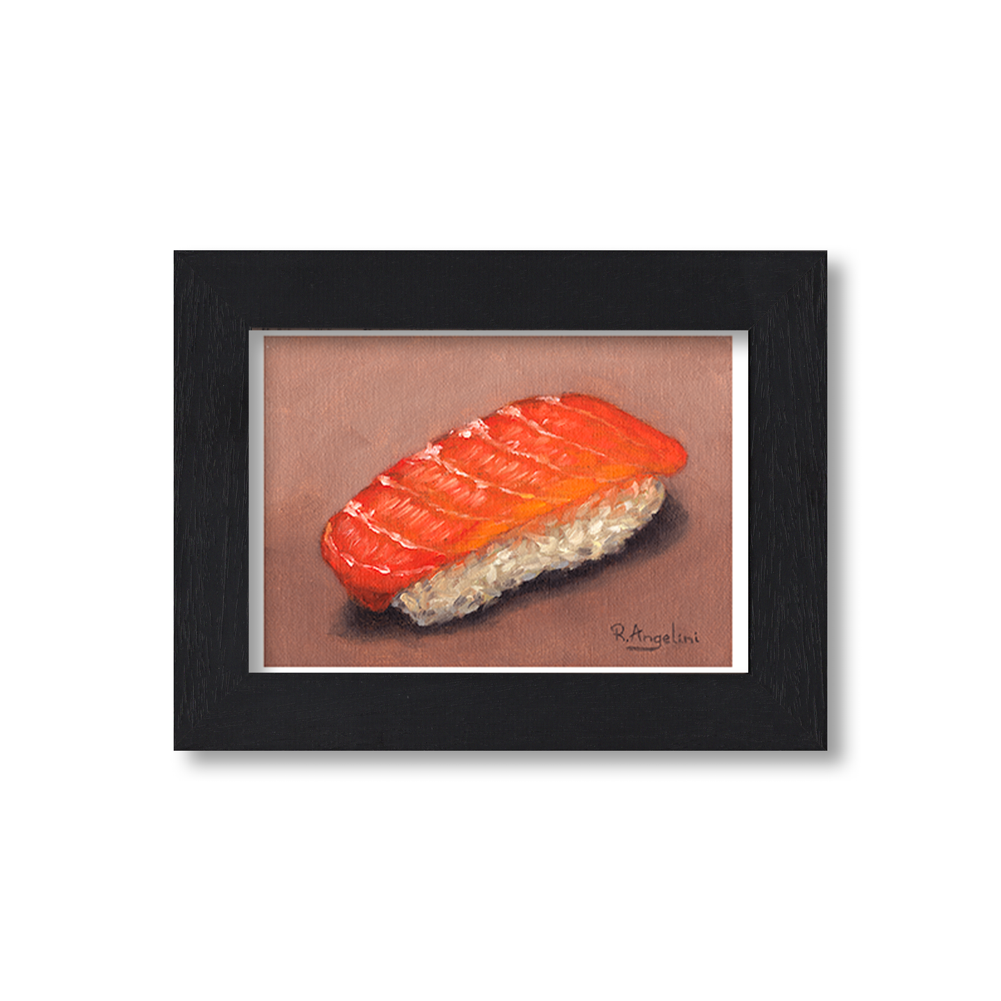 Black Framed Salmon Sushi Giclee Art Print