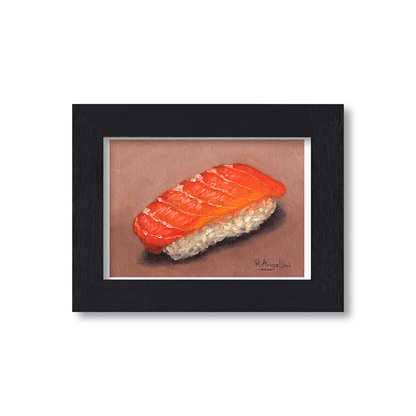 Black Framed Salmon Sushi Giclee Art Print