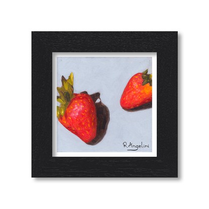 Black Framed Strawberries 2 of 3 Square Giclee Art Print