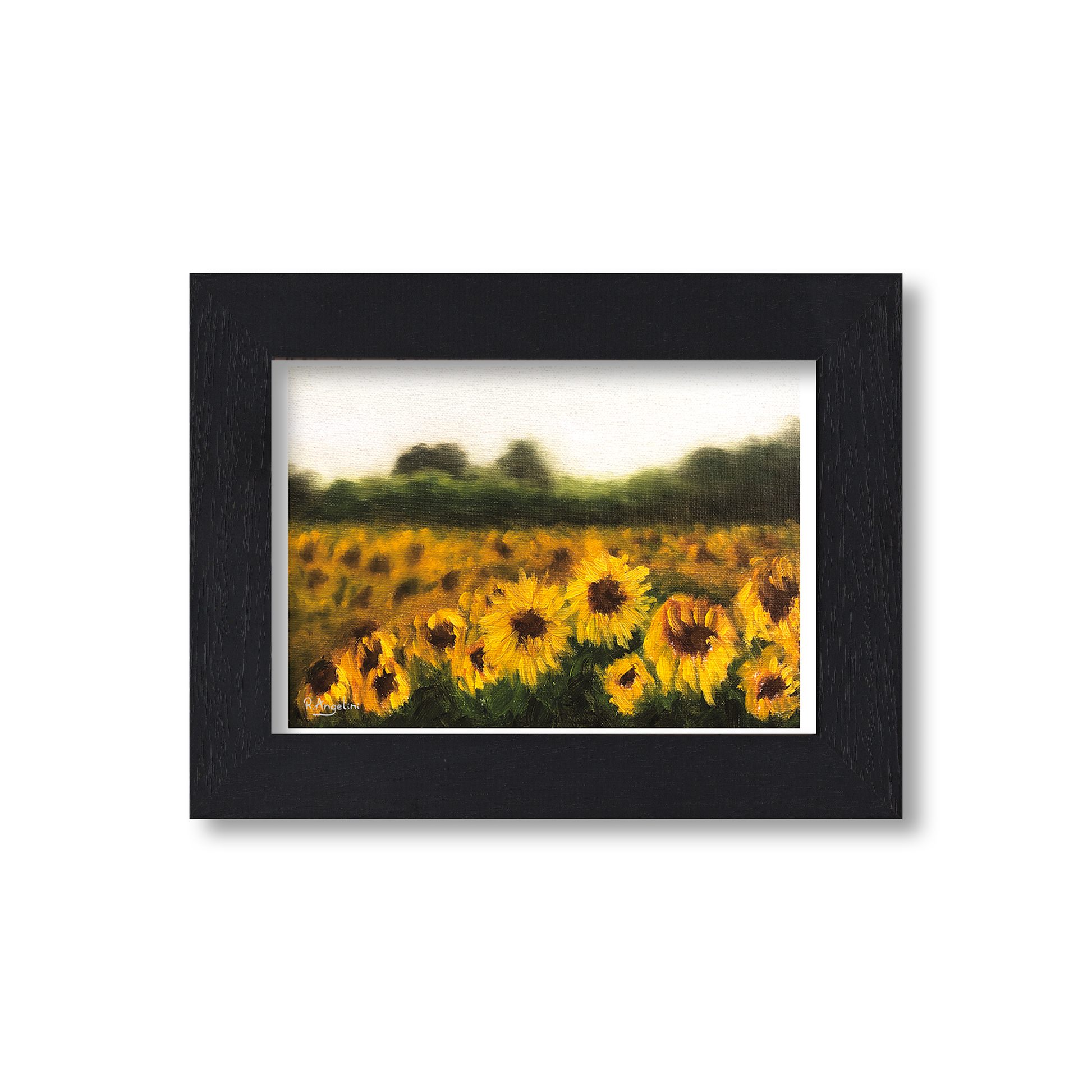 Black Framed Sunflower Field Giclee Art Print