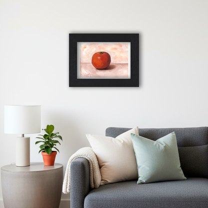 Black Framed Tangerine Giclee Art Print in Living Room