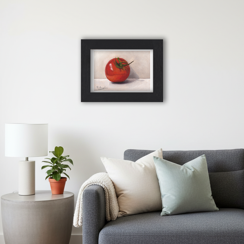 Black Framed Tomato Giclee Art Print in Living Room