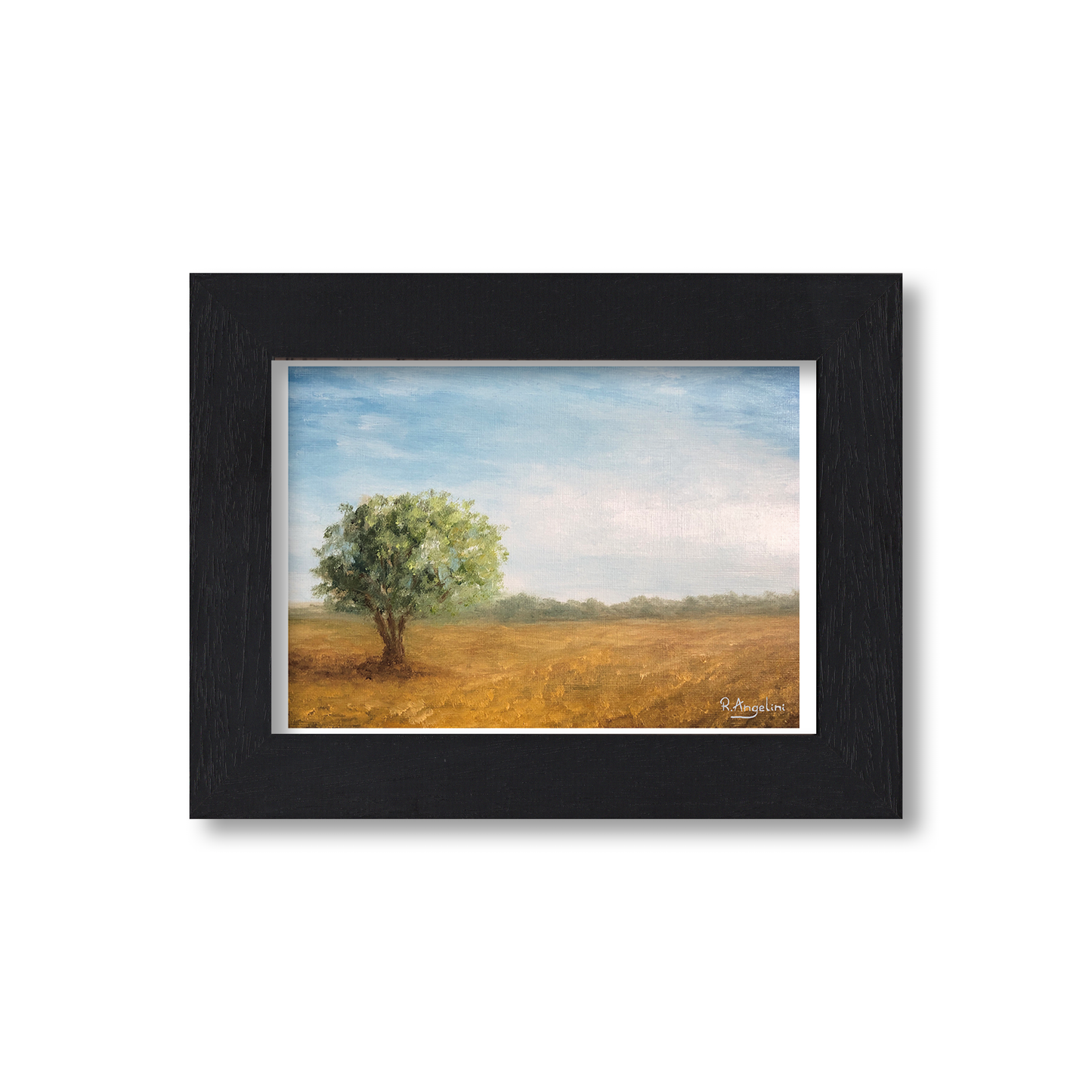 Black Framed Tree in a Field Giclee Art Print