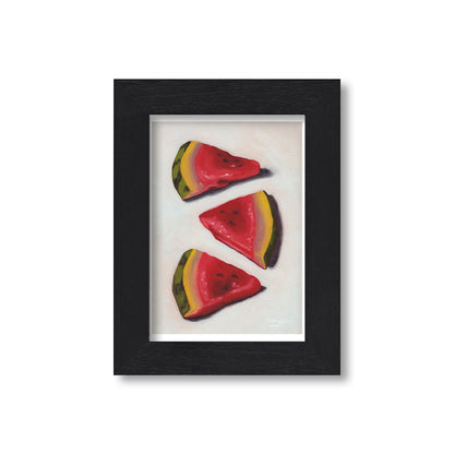 Black Framed Watermelon Slices Giclee Art Print
