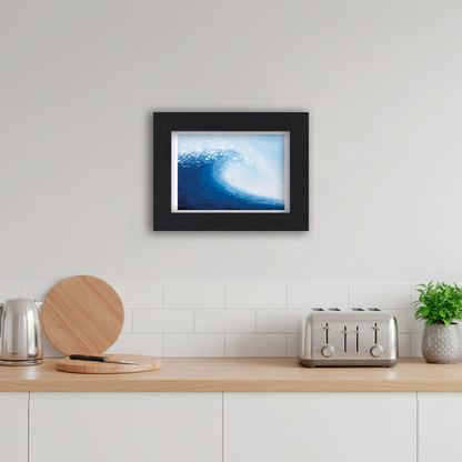 Black Framed Wave Giclee Art Print in Kitchen