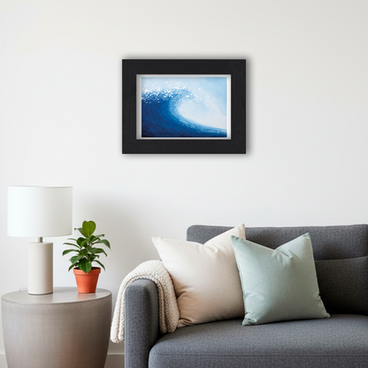 Black Framed Wave Giclee Art Print in Living Room