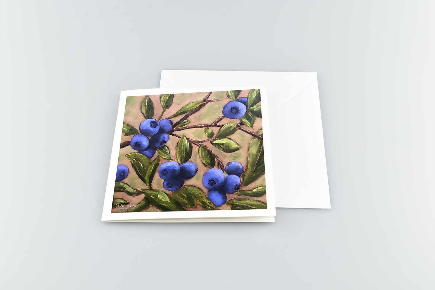 Blueberry Bush - Square Greetings Cards with Envelope