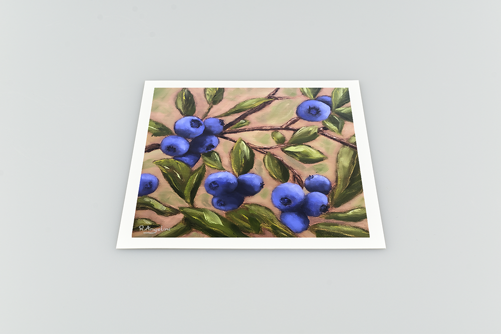 Blueberry Bush Square Giclee Art Print