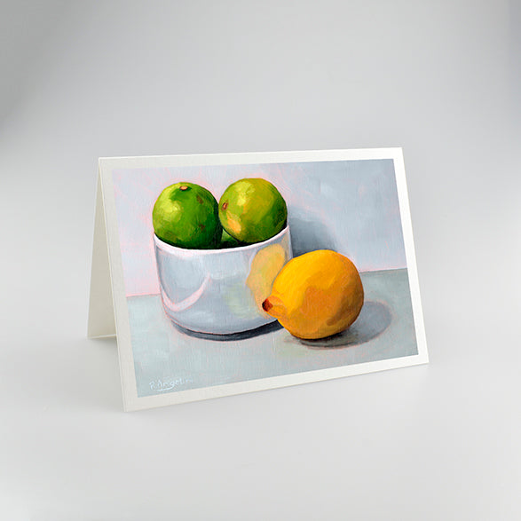 Bowl of Limes and a Lemon | A5 Greetings Cards