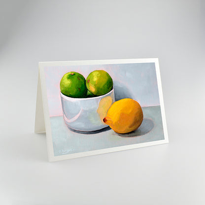 Bowl of Limes and a Lemon | A5 Greetings Cards