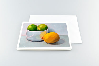 Bowl of Limes and a Lemon | A5 Greetings Cards